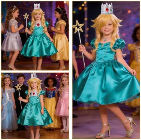 Mildiso 6pcs Girls Blonde Princess Costume Wig Kids Cosplay Halloween M136 - Image 5