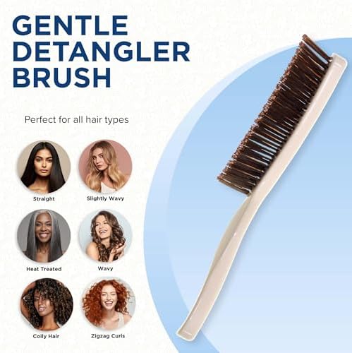 Giorgio Gentle Full Size Hair Brush – Ivory, 7.75 Inch, Men, Women & Kids, Detangler for Fine, Thick & Curly Hair, Scalp Massager, All Hair Types - Image 5