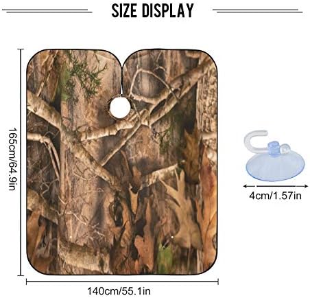 Blueangle Woodland Camouflage Barber Cape for Men Hair Cutting - Waterproof Salon Hairdressing Cape, 65" x 55" - Image 3