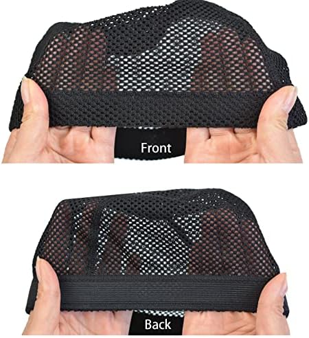 2 Pcs Mesh Dome Wig Cap Elastic Crochet Wig Caps for Making Wig, Black L - Image 6