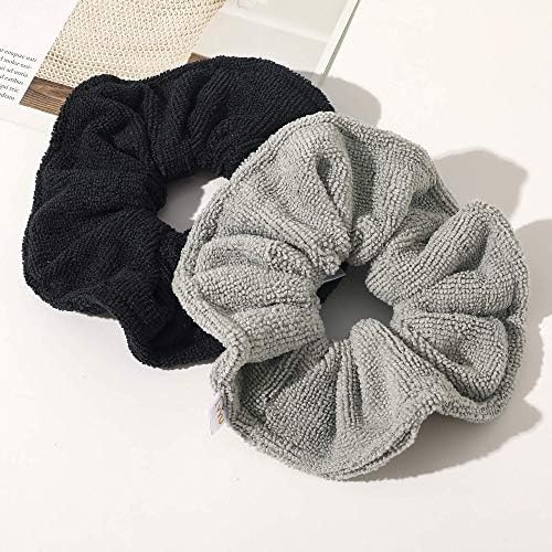 Ivyu Microfiber Hair Drying Scrunchies Towel Fiber Large Big Scrunchie for Curl Hair for Shower Wet Anti Frizz Hair Products Absorbent Fast Terry Cloth Sleep Scrunchy - Image 6