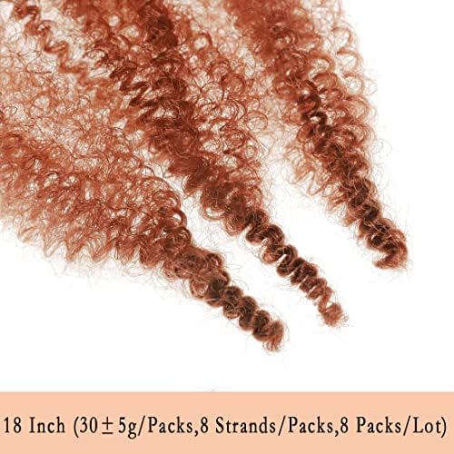 8 Packs Copper Red Pre-Separated Springy Afro Twist Hair Suitable for Damaged Soft Locs Ginger Marley Twist Braiding for Black Women (350#, 18 Inch (Pack of 8)) - Image 4