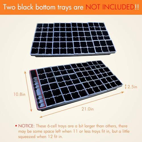 Gardzen 30 Pack 6-Cell Seed Starting Tray for Seedlings, Plant Starter Trays with Drainage Holes for Seed Germination, 5.4x3.7 inches, Black - Image 3