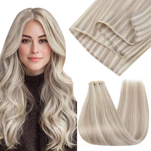 Full Shine Invisible Weft Hair Extensions Human Hair Add Volume 16 Inch 60g by FullShine