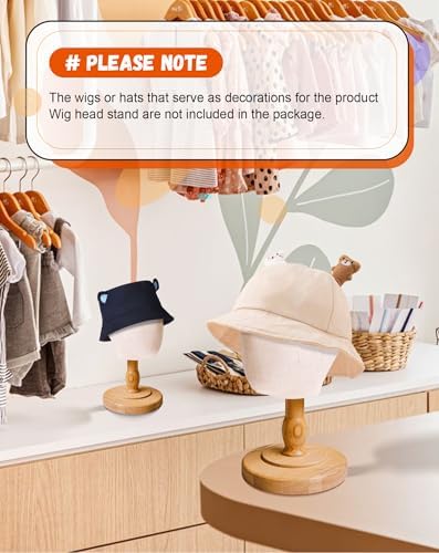 CHADWICK Child Mannequin Head Stand, Non-Pinnable, 19.69-Inch Beige - Image 2