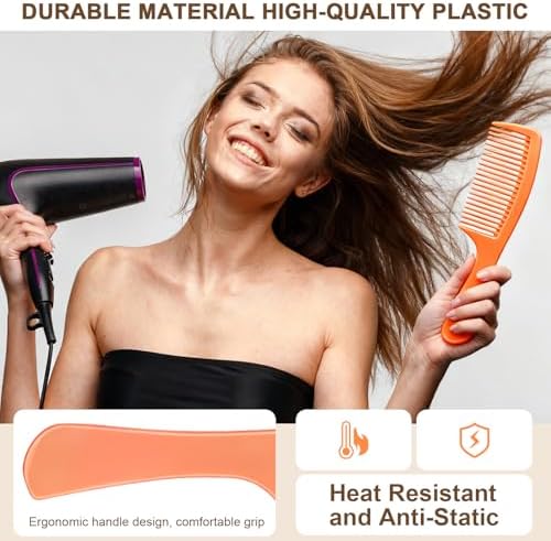 NICEMOVIC Hair Combs for Women, Wide Tooth Hair Combs & Rat Tail Comb Topsy Tail Hair Tool 10 Pcs Hair Combs Set Shaping Tool Suitable for Curling Combing Straightening and Parting Braiding - Image 3