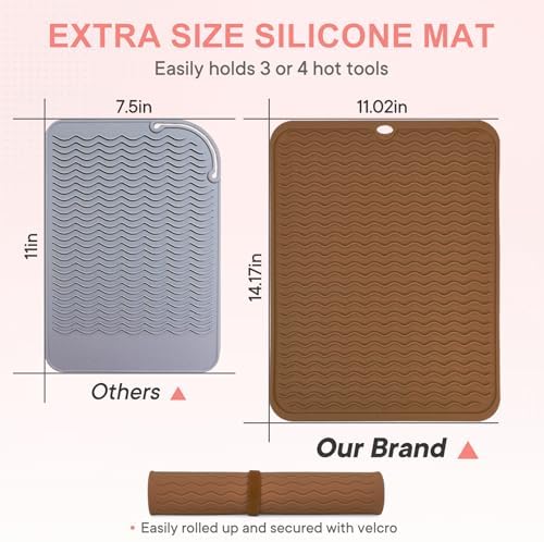 Suafrnut Oversize Silicone Heat Resistant Mat for Hair Tools(14.2" x 11") - Image 3