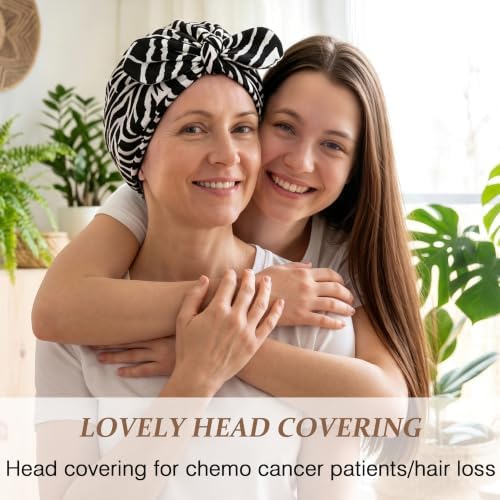 Ababalaya Satin Lined Beanies for Women Chemo Headwear Sleep Cap - Image 6