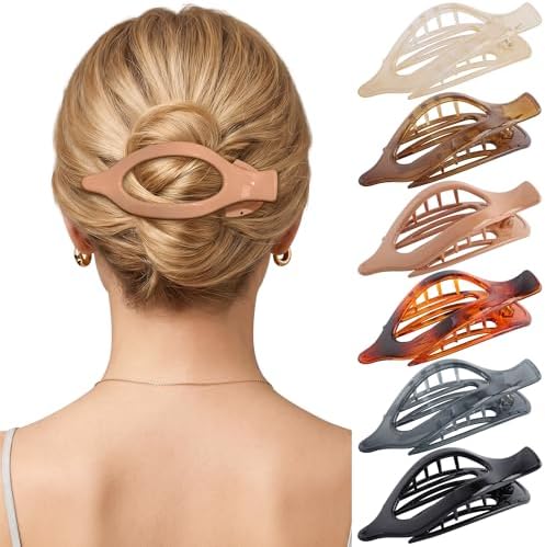 AWAYTR 6Pcs French Flat Hair Clips, Lay Flat Claw Clip for Women by AWAYTR