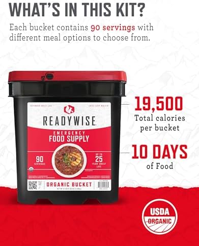 READYWISE Emergency Food Survival Supply 90 Servings, Organic Bucket - Image 4