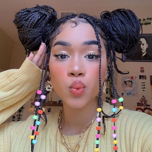 Ningrou 1008 Pcs Hair Beads Kit for Girls Hair Braids, 500Pcs 9x6mm Glitter Pony Beads, 500Pcs Mini Elastic Rubber Bands, 5Pcs Quick Beaders, 1Pcs Rattail Comb and 2Pcs Duckbill Clips - Image 5