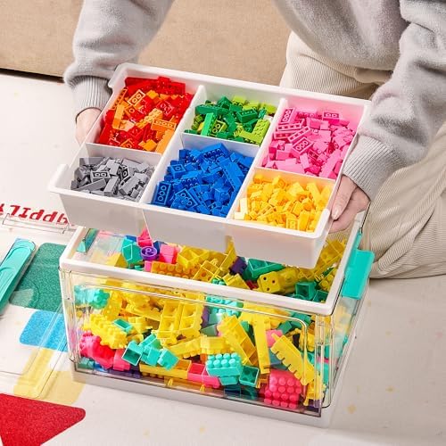 Vtopmart 24 QT Clear Plastic Craft Storage Box with Tray & Dividers, 2 Pack - Image 5
