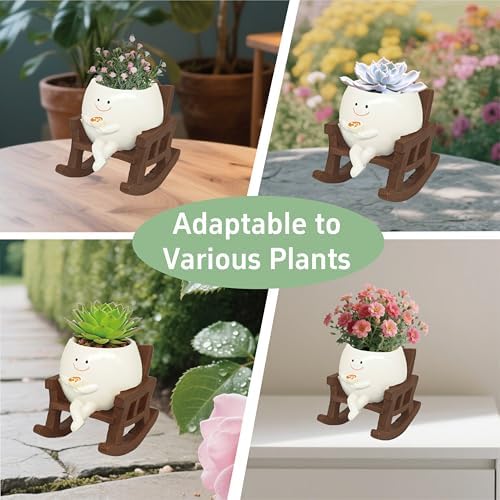 Smiley Face Planter Pot, Cute Coffee Plant Pots for Indoor Outdoor - Image 5