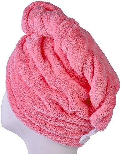 YYXR Microfiber Hair Drying Towel Ultra Absorbent Twist Hair Turban Drying Cap Hair Wrap (Rose) - Image 4