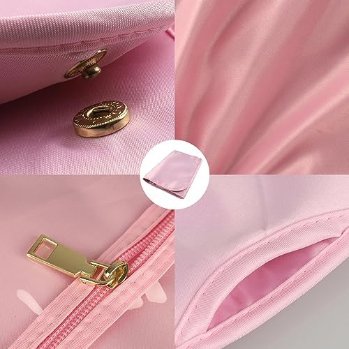 Silk Hair Extension Storage Bag Portable Satin Wig Bags Storage Bags with Hanger for Hairpieces Wooden Hanger Carrier Satin Bags for Wigs Hair Display - Image 3