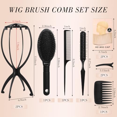 obeoby Wig Stand and Wig Brush Comb Set for Human and Synthetic Hair - Image 2