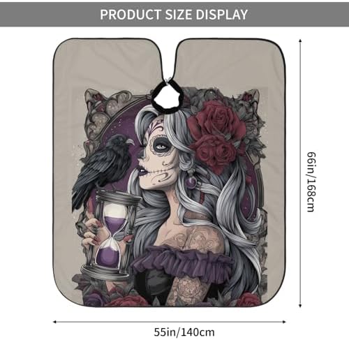 Skull Vintage Hair Cutting Barber Cape Hair Salon and Dyeing Styling Cloth for Women/Men - Image 4