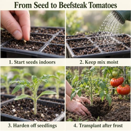 ZEshops 100 Red Beefsteak Tomato Seeds for Planting, Home Garden - Image 4