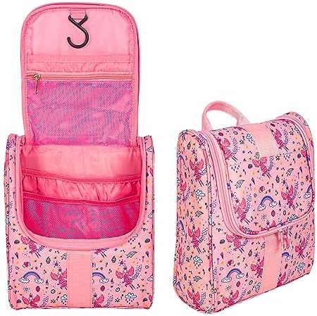 Remobia Hicol Cute Cartoon Hanging Kids Toiletry Bag Children Travel Cosmetic Makeup Organizer Wash Bag Shower bag Over Night Bag Camping Shaving Kit Bag for Boys & Girls(Fairy) by Remobia+Hicol
