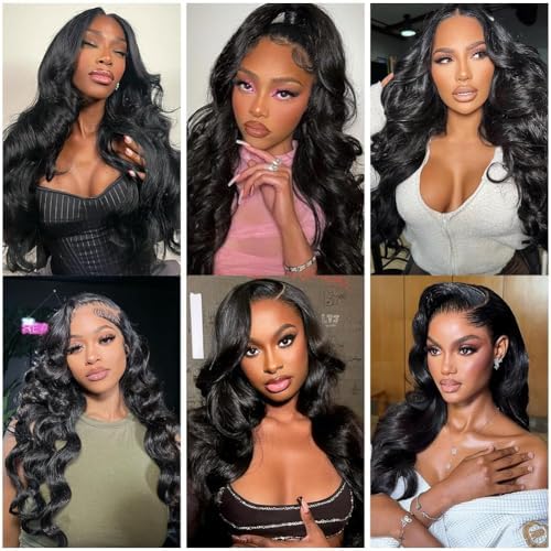 #1B Black Body Wave Clip ins Human Hair Extensions,14 Inch Soft and Real Human Hair 120g/7Pcs,Brazilian Remy Silky Natural Black Clip in Hair Extensions - Image 2