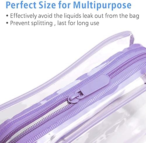 PACKISM Clear Makeup Bag for Travel - TSA Approved Toiletry Bag, Purple - Image 3
