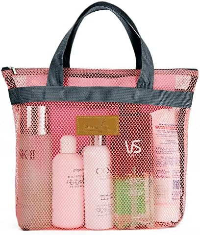 TOPASION Mesh Shower Caddy Bag Portable Hanging Toiletry and Bath Organizer with Zipper for Travel, Gym, Camping, College Dorms, Beach by TOPASION