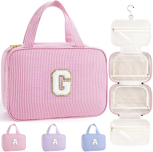 TOPEAST Hanging Travel Toiletry Bag - Personalized Travel Essentials for Women - Letter G by TOPEAST