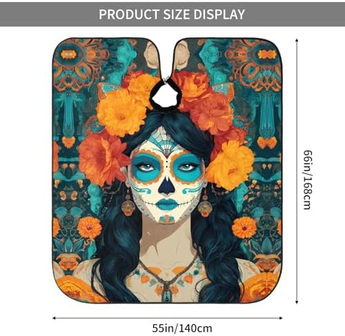 Skull Vintage Hair Cutting Barber Cape Hair Salon and Dyeing Styling Cloth for Women/Men - Image 4
