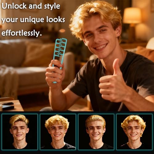 Texture Comb for Volumizing & Styling, Wide Tooth Comb for Curly Hair Men & Women, Anti-Frizz Root Lifting Styling Tool (Blue) - Image 4