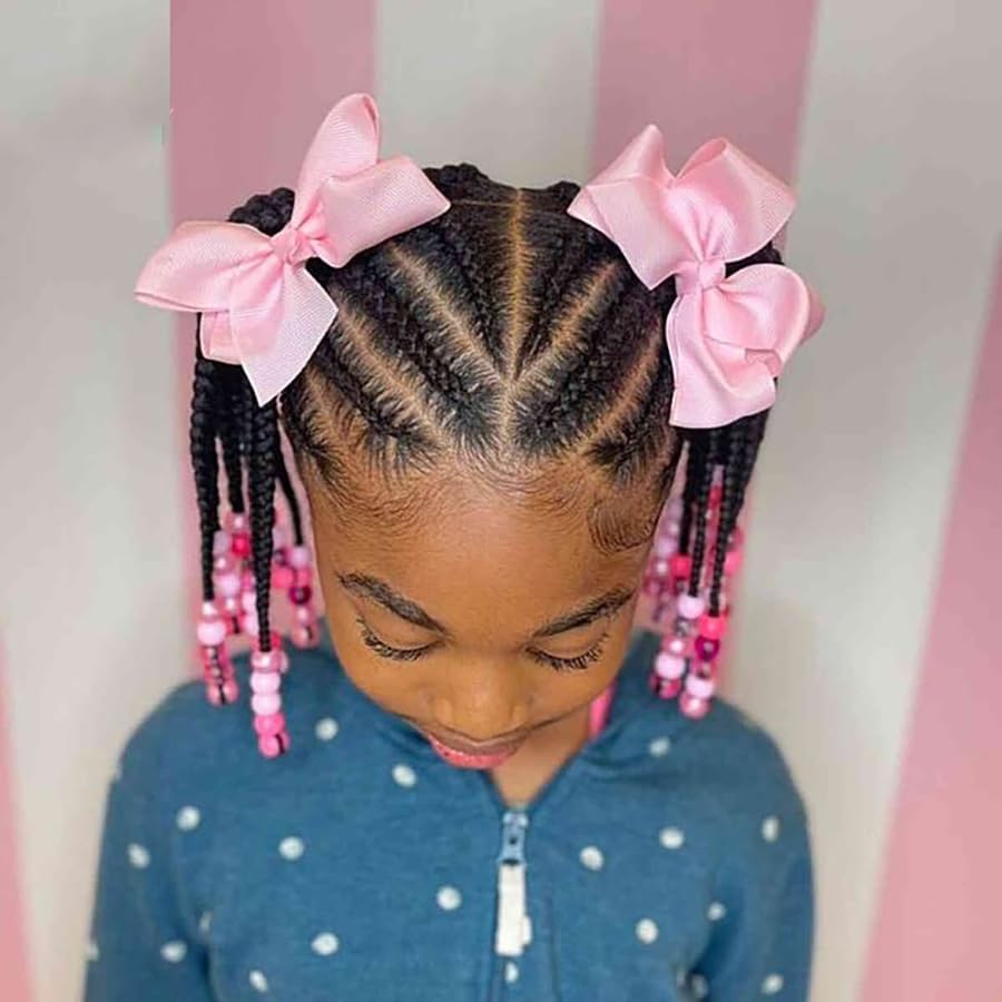 Kid Ponytail With Beads Braid Detachable Protective Hairstyle For Girls - Image 4