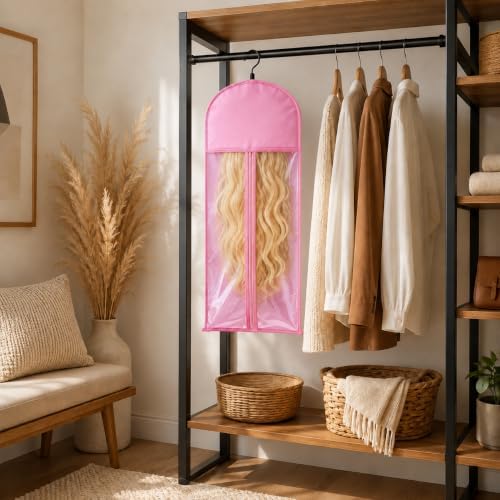 Hair Extension Holder - Wig Storage Bags with Hanger for Hair Extension Storage - Image 7