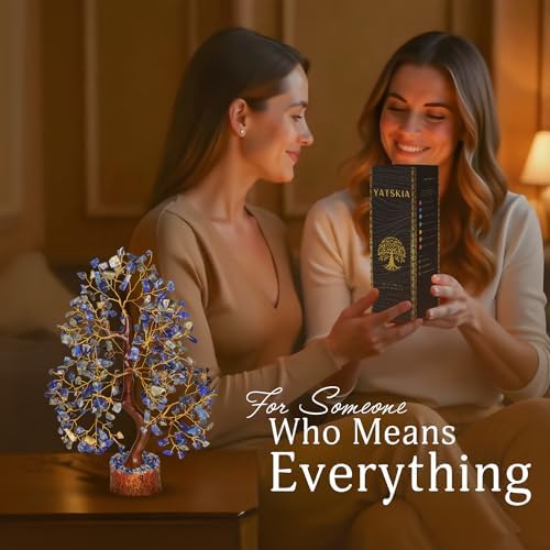 YATSKIA Lapis Lazuli Tree of Life Crystal Bonsai, Unique Gifts for Women, Mom & Friends, Handmade Crystal Tree for Home, Bedroom & Office Desk Decor, Birthday Gifts - Image 4