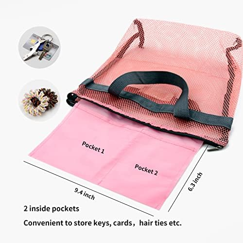 TOPASION Mesh Shower Caddy Bag Portable Hanging Toiletry and Bath Organizer with Zipper for Travel, Gym, Camping, College Dorms, Beach - Image 7