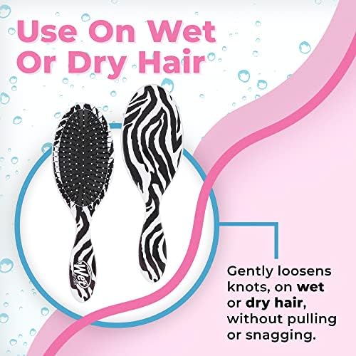 Wet Brush Original Detangler Brush - Zebra, Safari - All Hair Types - Ultra-Soft Bristles Glide Through Tangles with Ease - Pain-Free Comb for Men, Women, Boys & Girls (Pack of 2) - Image 5