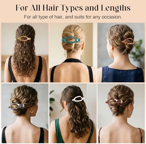 AWAYTR 6Pcs French Flat Hair Clips, Lay Flat Claw Clip for Women - Image 6