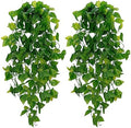 BLEUM CADE Fake Hanging Plants, 2pcs Artificial Pothos Vines Faux Plants Greenery for Wall Home Living Room Office Indoor Outdoor Decor (No Baskets) by BLEUMCADE