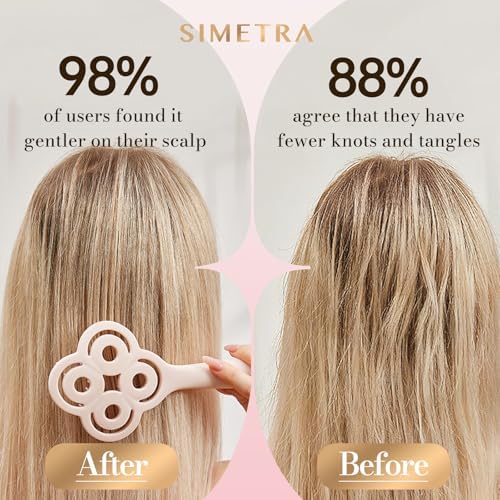 Simetra Detangler Hair Brush for Woman and Men, Original Detangling Brush for Curly Hair/Fine &Thick/Wet & Dry Hair, Flexible Bristles Hairbrush - Natural Crystal Inlay & 14K Gold Plating - Image 6
