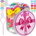 YGDZ Hair Accessories Set: 300 Elastic Rubber Bands, 150 Small Hair Ties for Toddlers and Kids, 100 Bands for Thin Hair, 20 Baby Hair Bows for Girls by YGDZ