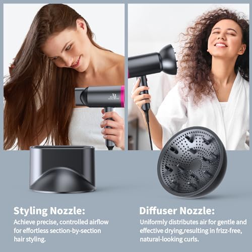 ANNE BETTY Ionic Hair Dryer with Diffuser, Powerful Blow Dryer for Women & Men, Fast-Drying Hair Dryer with Nozzle for Home, Salon, Travel - Image 5