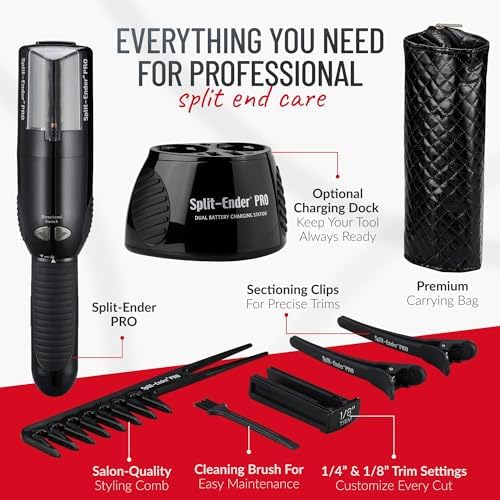 Split-Ender PRO - Professional Hair Trimmer with Charging Station, Automatic Split End Remover for Frizzy, Dry, Damaged, Colored, Broken, Curly, Straight or Bleached Hair Types, Hair Styling Tool - Image 5