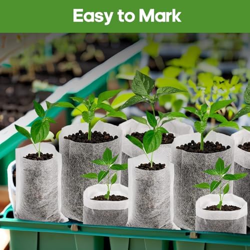 Plant Grow Bags 5.5"x6.3"200pcs Biodegradable Planting Bags Seed Starter Pots Non-Woven Seedling Nursery Pots Home Garden Supply for Vegetable Flower Fruit Tree - Image 2