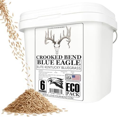 Blue Eagle Kentucky Bluegrass Seed, 6LB EcoPack, Uncoated & No Fill, Grow Full, Beautiful & Best Yards, Thicken Lawns & Turf Fields, Growing Dark Green Organic Grass Carpet, Cold Tolerant by CrookedBend