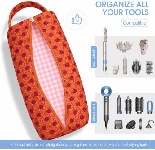 Slim Quilted Hair Tools Travel Case Styling Tools, Wide-Open Design - Image 4