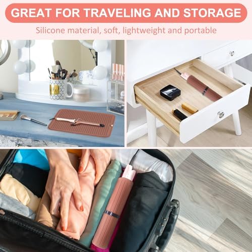 Heat Resistant Mat Large Silicone Hot Hair Tools Mat for Curling Irons Flat Iron Hair Straightener Vanity Mat Portable Hair Styling Tools Hot Pad Vanity Organizers - Image 7