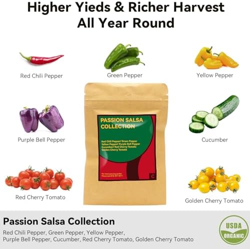 Salsa Garden Seed Pod Kit for AeroGarden, iDoo, Ahopegarden Hydroponic System, 400+ Seeds Includes Red Chili, Green, Yellow, and Purple Bell Pepper, Cucumber, Red/Golden Cherry Tomato (7-Pod) - Image 3