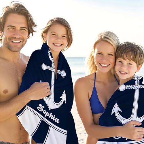 JML Personalized Beach Towel with Name, Custom Anchor Beach Towel, Customized Microfiber Pool Towel, Quick Dry & Absorbent Swim Towel for Adult,Anniversary, Birthday, Summer Holiday,Vacation - Image 4