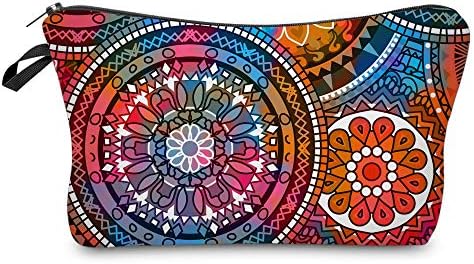Deanfun Cosmetic Bag for Women, Mandala Flowers Waterproof Makeup Bags Roomy Toiletry Pouch Travel Accessories Gifts (51555) by Deanfun