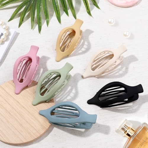 Flat Hair Clips for Women - 6 PCS French Flat Claw Clips Medium Hair Clips for Girls Large Hair Claw Clips for Thick or Thin Hair Strong Hold No Slip Hair Accessories for women (Light Colorful) - Image 2