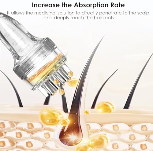 Scalp Applicator Comb,Minoxidil Applicator tool,Hair Oil Essential Serum Liquid Massager for Hair Growth, Follicle Care Treat hair Loss Thinning (Transparent) - Image 4