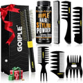 Hair Styling Combs Set Wide Tooth Texture Comb For Men, Christmas Gift for Men Barber Brush Comb Set Barber Tools for All Types | Hair Styling Powder for Mens Texture Powder Flexible Hold Matte Finish by Goiple